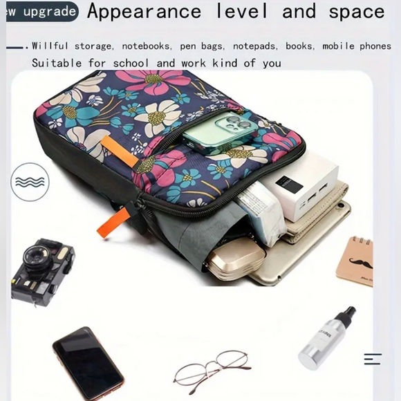 Nylon Single Shoulder Crossbody Bag, Casual Canvas Backpack - Picture 4 of 5